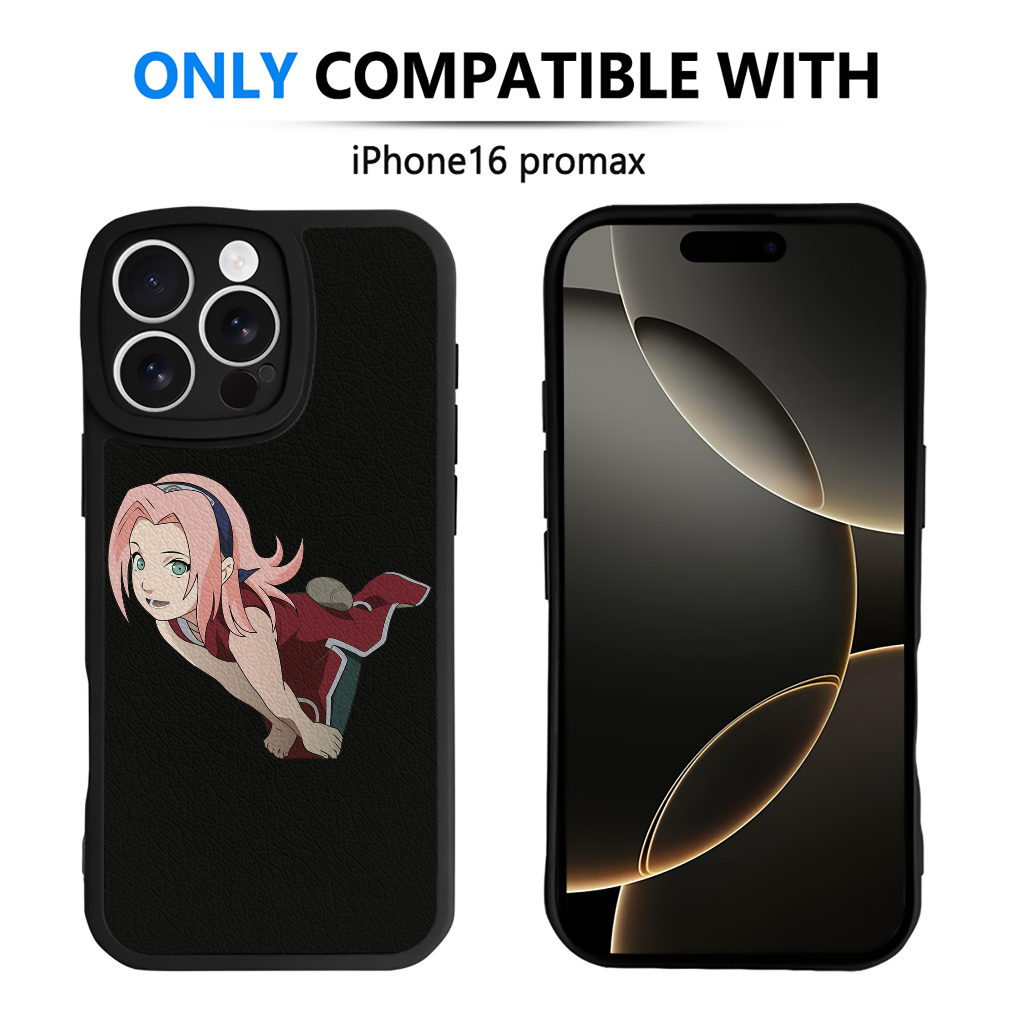 （画像用） NARUTO -ナルト- 春野サクラ Haruno Sakura 【iPhone 16シリーズ対応】シリコンスマホケース（レザー調） 材質：シリコン